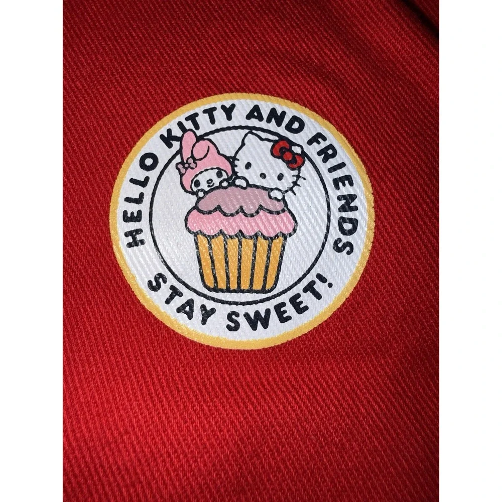 Hello Kitty & Friends Girl XS 4-5 Jacket Red Zip Kids Denim 100% Cotton Gift NWT